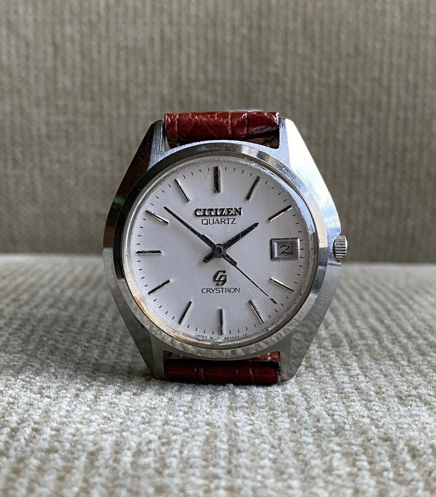 Citizen Crystron 8630 - 860152 Y - 38 mm ss vintage watch quartz