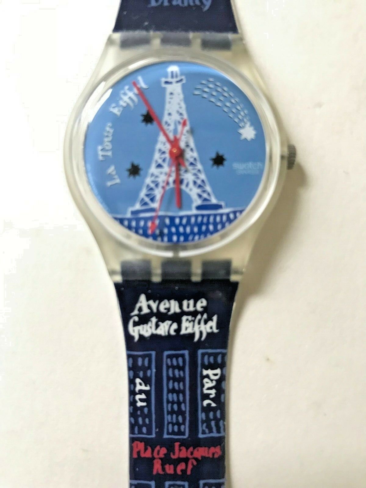 Swatch Map VINTAGE SWATCH Titi Parisienne Paris Map GK276 Eiffel Tower ...