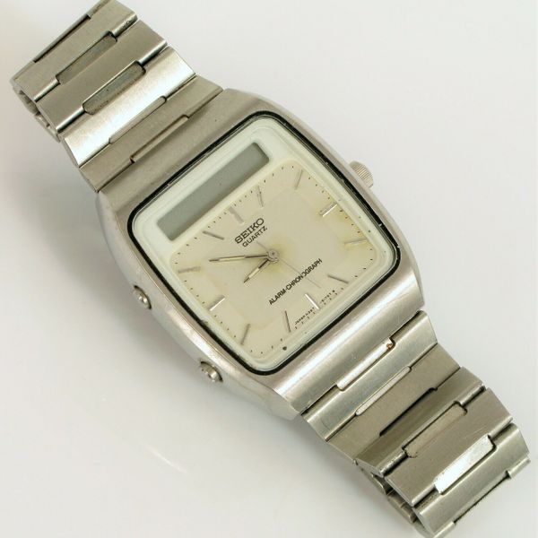 VINTAGE SEIKO JAPAN QUARTZ H357 5109 AO ALARM CHRONOGRAPH WRISTWATCH ...