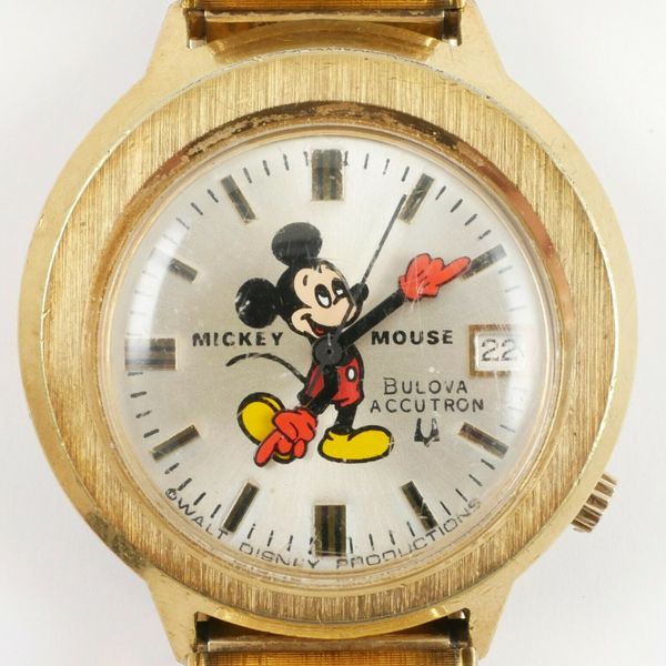 Vtg Bulova 2181 ACCUTRON Walt Disney Productions Mickey Mouse ...