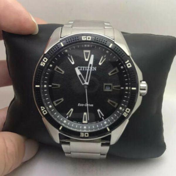 MEN'S CITIZEN ECO-DRIVE ANALOG SPORT WATCH BLACK DIAL DATE J810