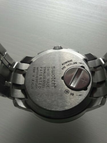 SWATCH IRONY CHRONOGRAPH, RETROGRADE, YRS400G DARK STEEL, sehr gut