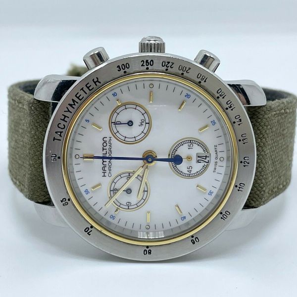 Vintage Hamilton 8800 Series Quartz Whit Dial 8808 Chronograph Men's ...