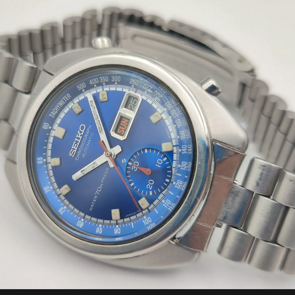 SEIKO 6139-6010 “Bruce Lee” Electric Blue Chronograph Automatic |  WatchCharts