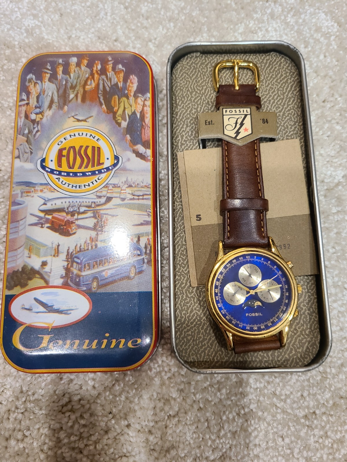 1995 RARE FOSSIL CHRONOGRAPH WATCH BQ-8473 Fossil watch bq - Gem main image 3