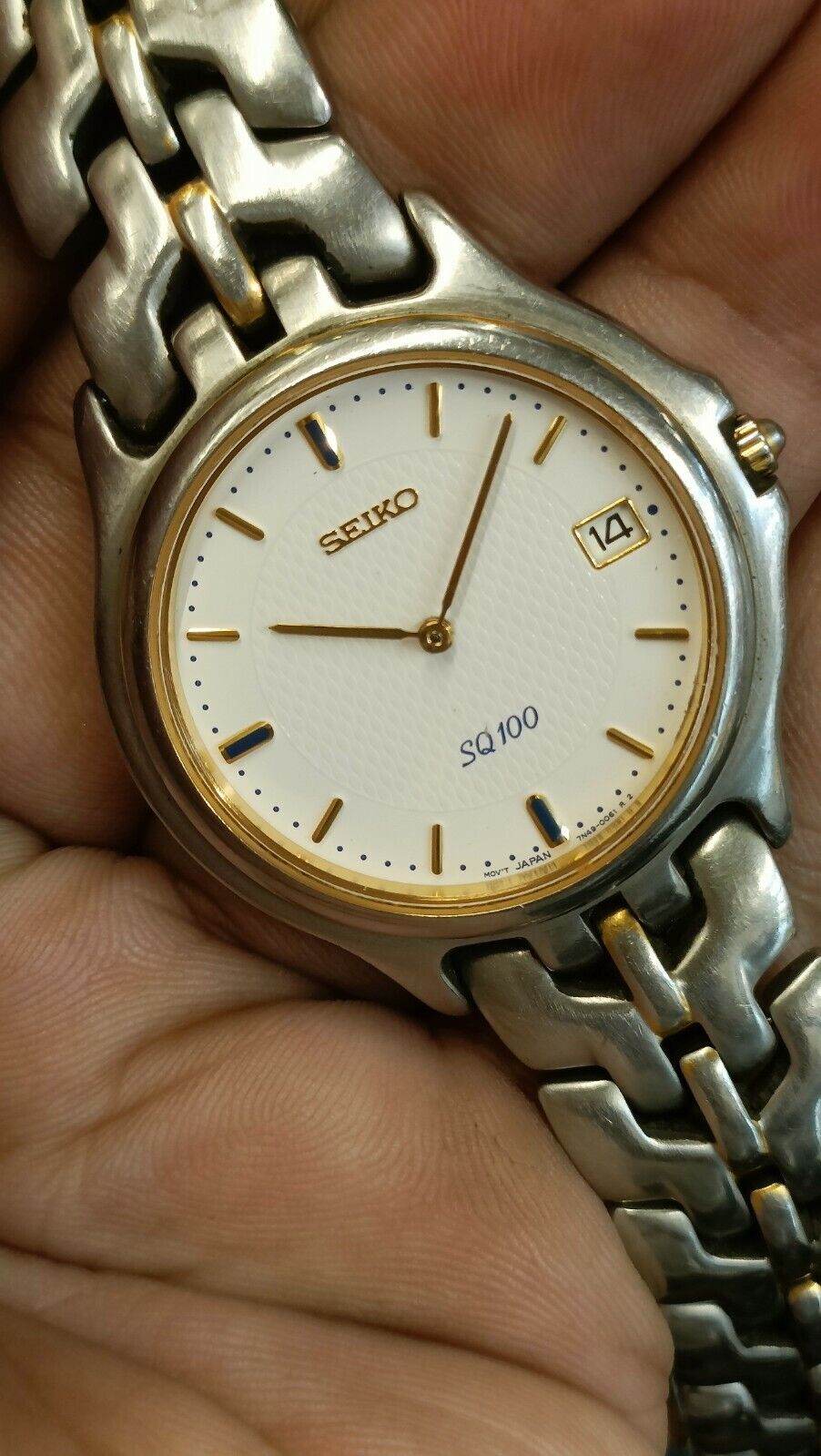 Authentic Seiko SQ 100 Quartz Men's Japan 7N49-0040 Beautiful