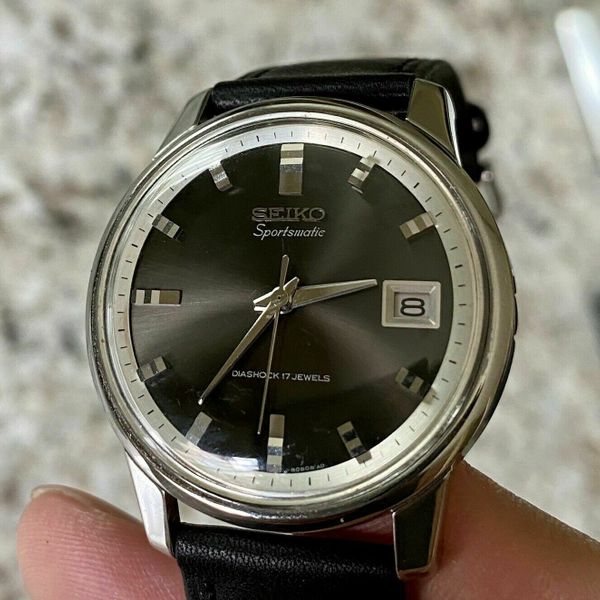 Seiko Sportsmatic 7625-8060 Vintage Automatic Watch - Black/Charcoal ...