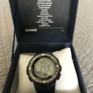 Casio Men S Pro Trek Prg 330 Solar Quartz Triple Sensor Watch With Resin Strap Watchcharts