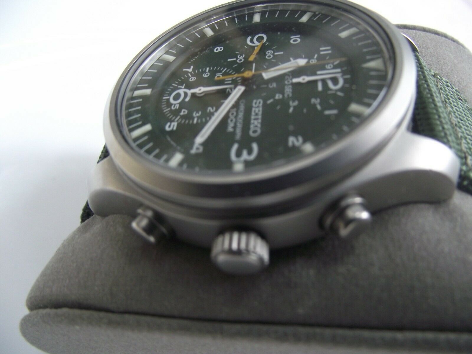 Seiko military chronograph watch SNDA27P1 Green 7T92 -OJSO