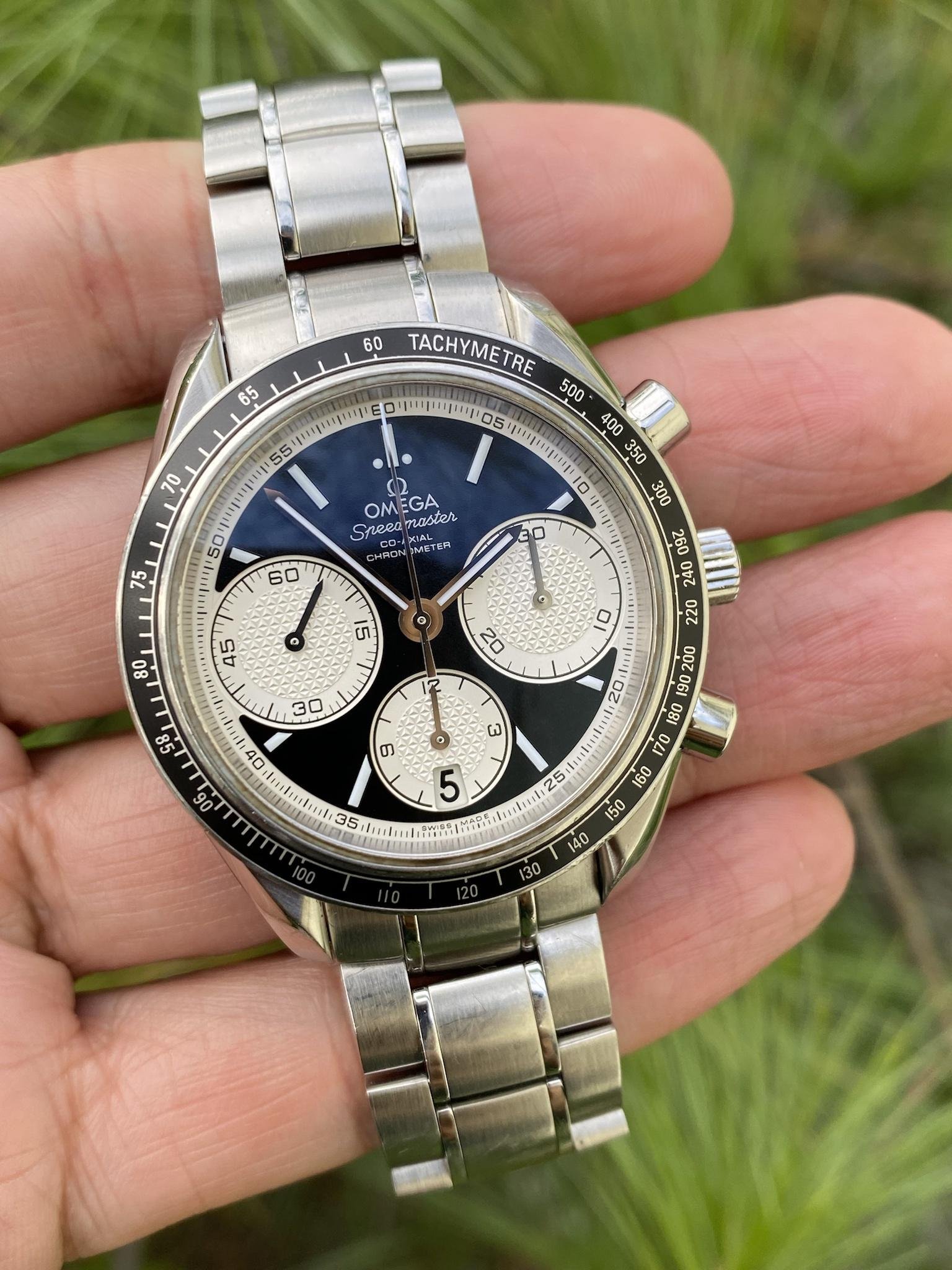 Omega Speedmaster. Racing. Panda Dial. Chronograph. Automatic