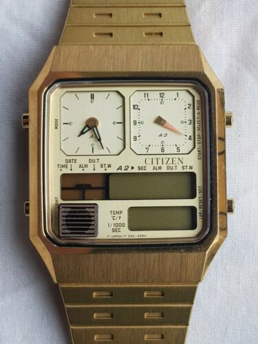 Vintage Citizen ana-digi temp Watch 8980-084900 Y (30-5049