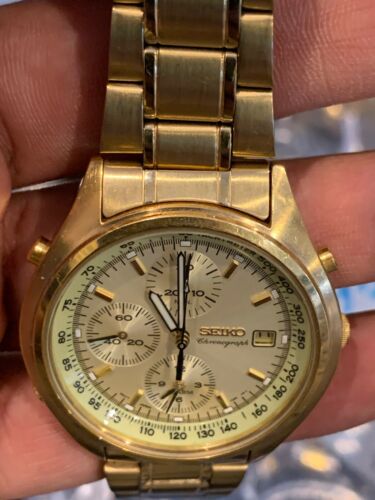 Seiko chronograph Watch. Works Well. New Battery 7T32 7C60