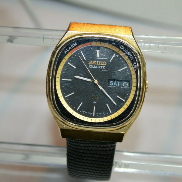 Vintage Seiko Quartz SQ Day/Date Alarm Wristwatch 7223 6020_Working