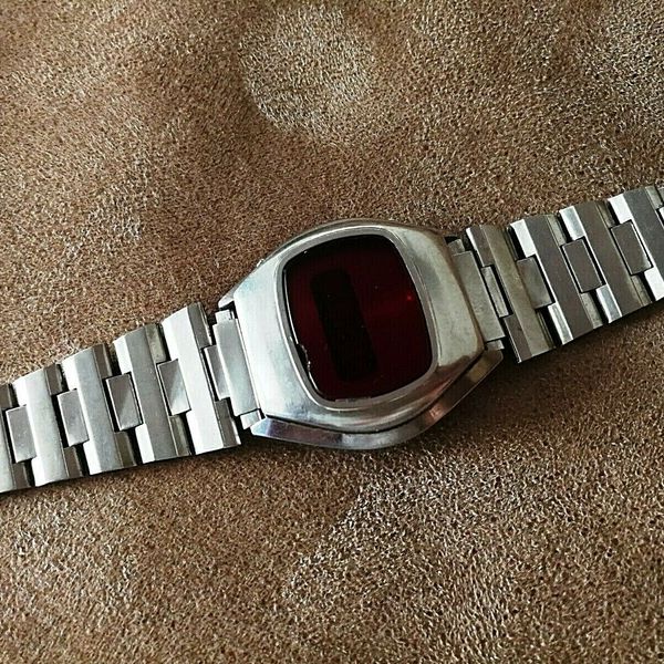 vintage orient touchtron led quartz steel case watch japan H680106-40 ...