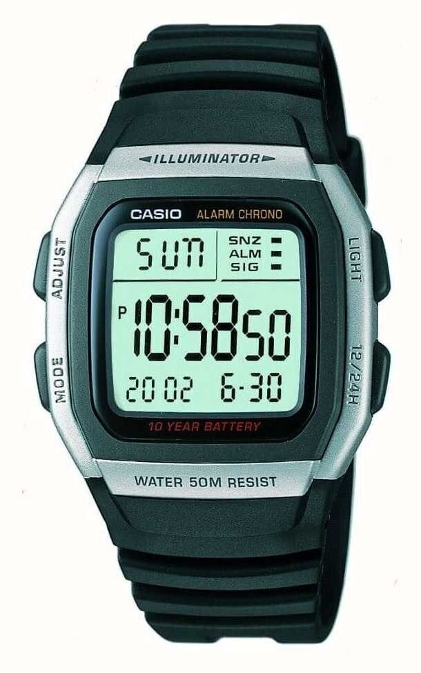 Casio men's lcd deals black resin strap watch