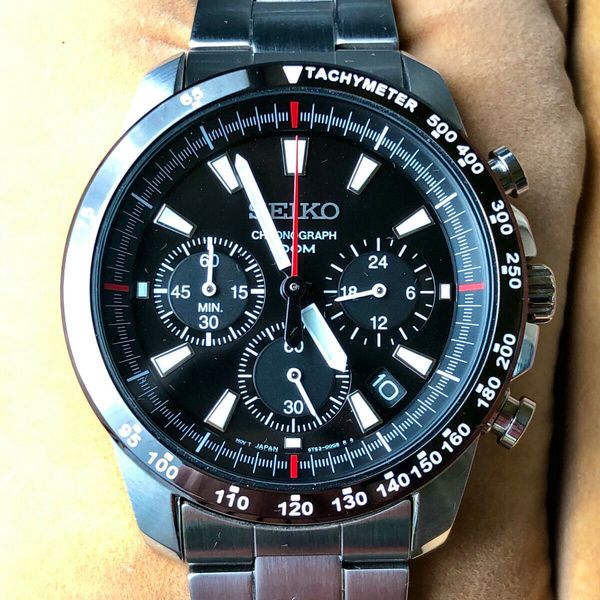 MINT condition Seiko SSB031 quartz Speedmaster homage with box and tags ...