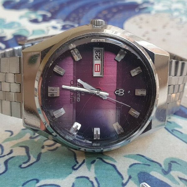 RARE Vintage Seiko Quartz QR Purple Dial JDM 3863/2-8010 from 1974