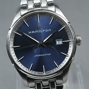 Near MINT] HAMILTON Jazzmaster H324510 Men's Blue Dial Quartz