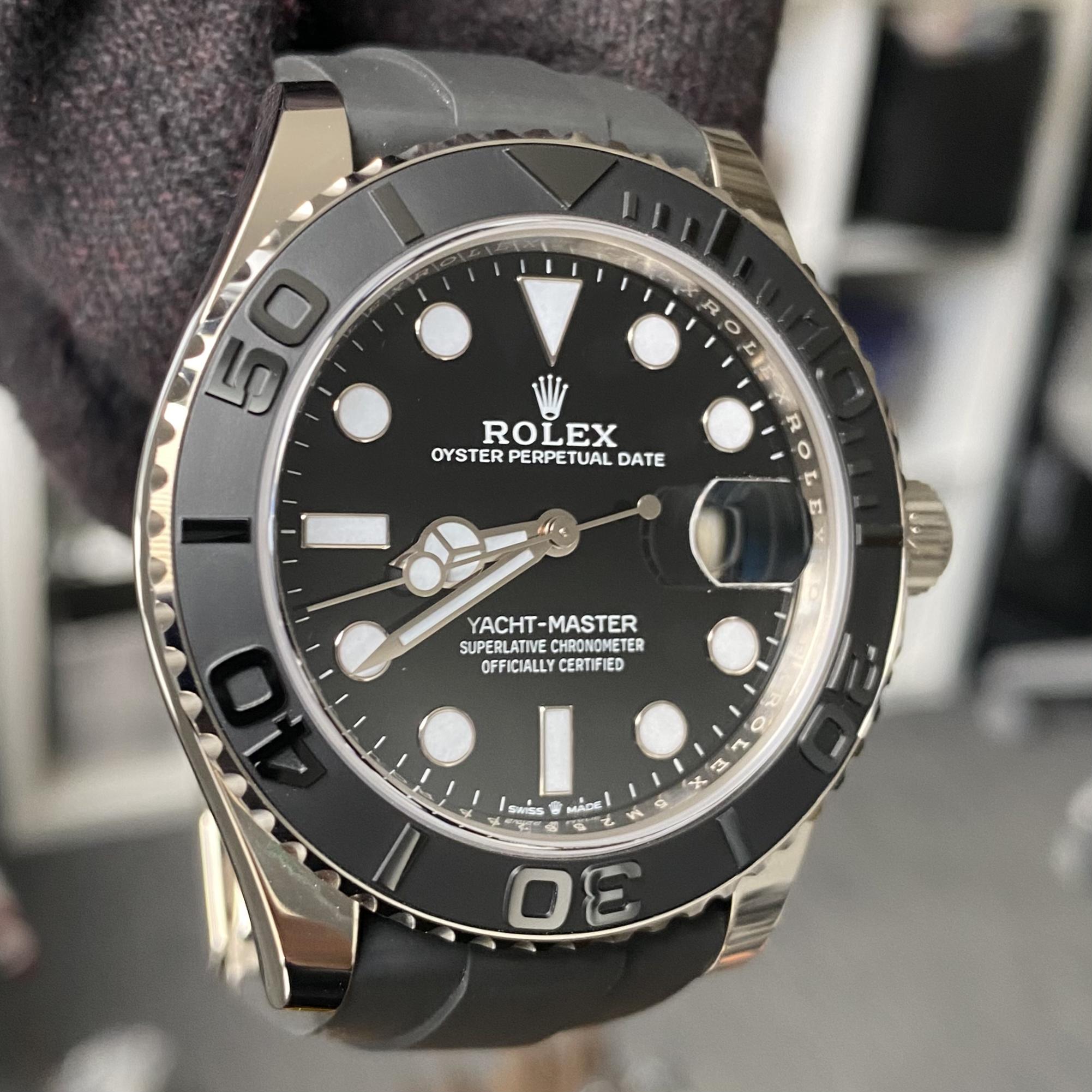 2022 Rolex 226659 Yacht-Master 42 White Gold OysterFlex Box & Papers ...