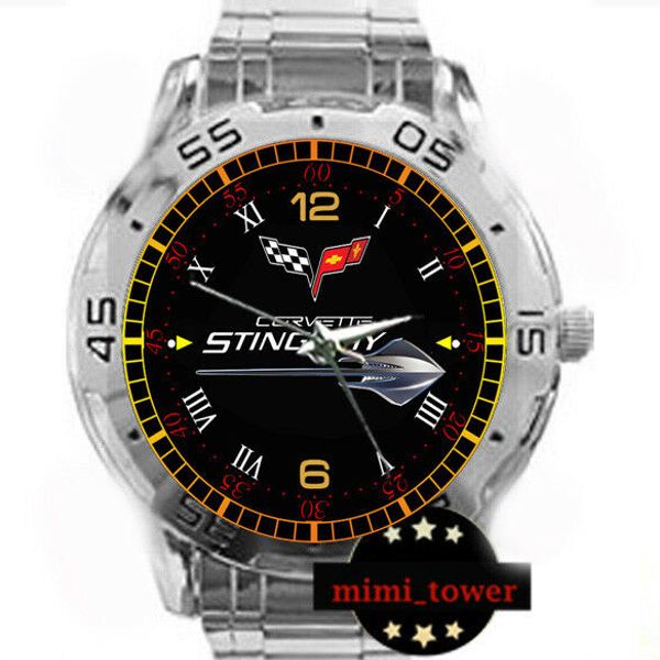 Corvette C7 Stingray Custom Chrome Men's Watch Wristwatches Men Watches ...