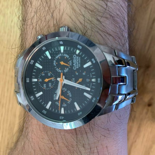 Casio edifice wr 100m water resistant 10 bar 3745 ef-312 stainless ...