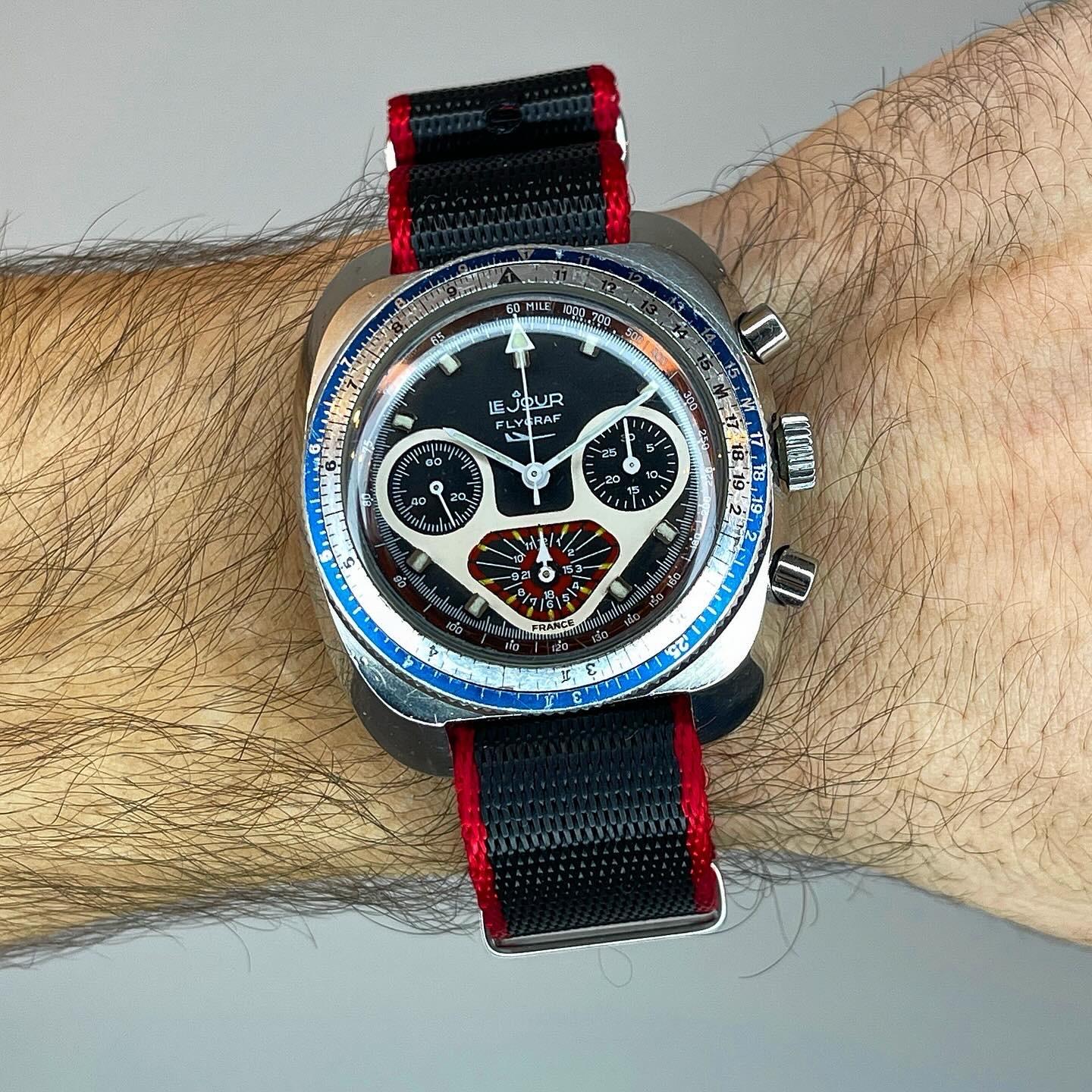 WTS]???? RARE vintage Le Jour / Yema Flygraf 40mm 1960-70s Chronograph  Valjoux Cal. 7736 , Excellent CONDITION ????, $950 SHIPPED ???? |  WatchCharts Marketplace