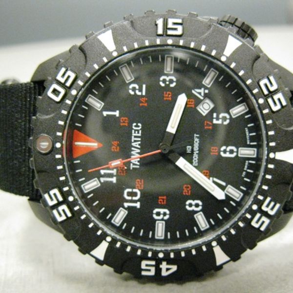 SOLD Tawatec E.O. Diver ICS. Tactical tritium watch on nato. Unworn