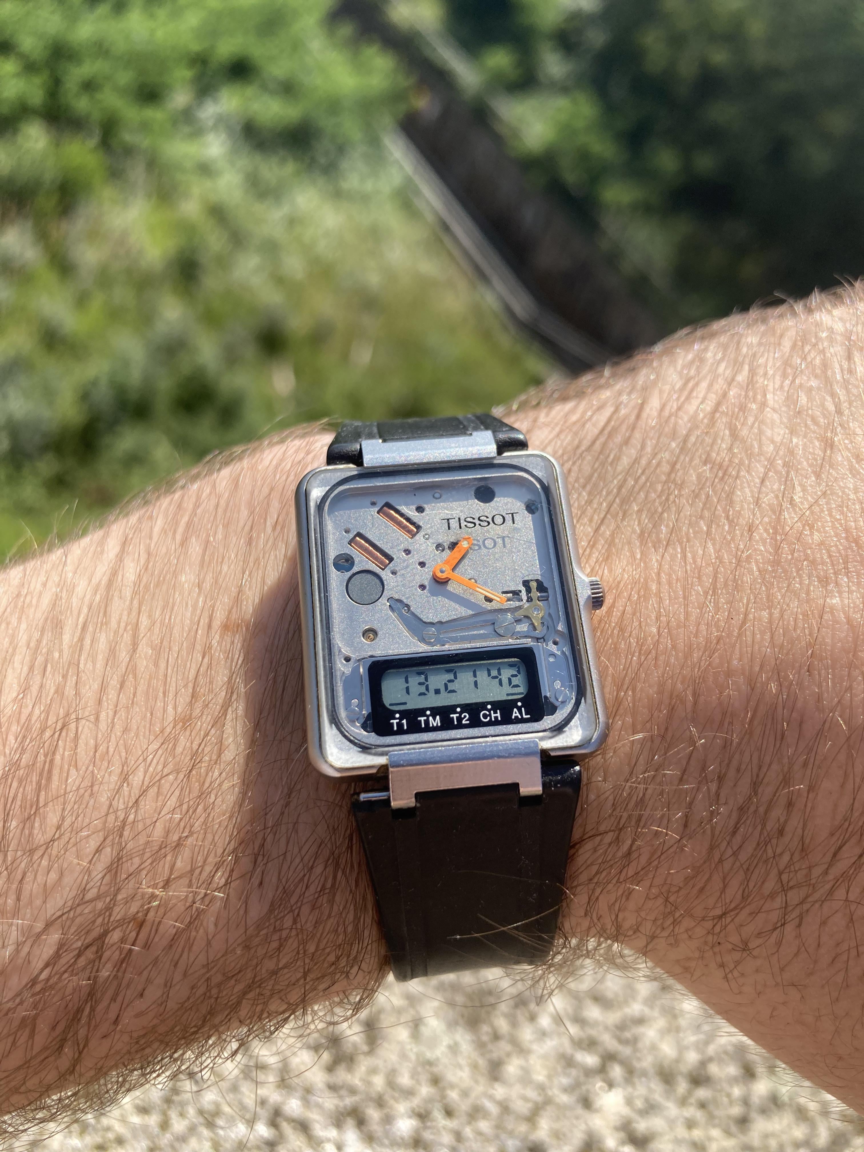 TISSOT TWO TIMER クォーツ腕時計 A2378 Vintage Tissot Two Timer skeleton Ana-Digi Swiss Quartz