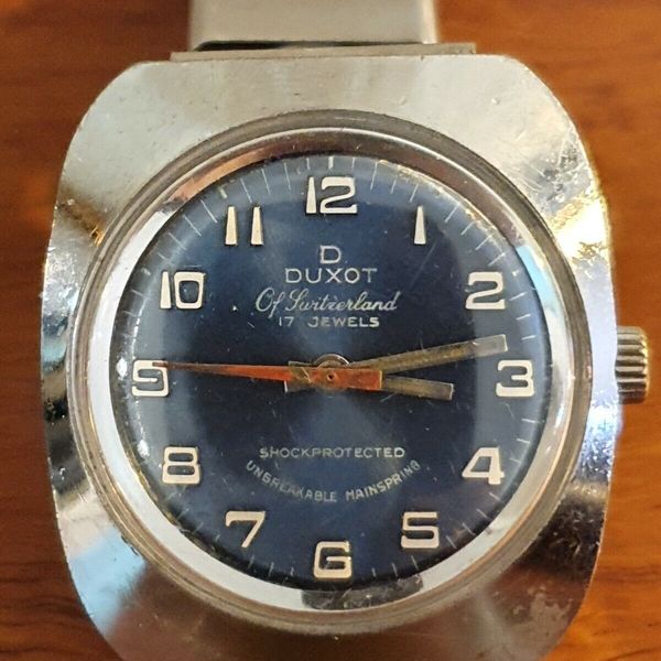 D DUXOT men's watch analog Vintage Swiss made 17 jewels manual wind