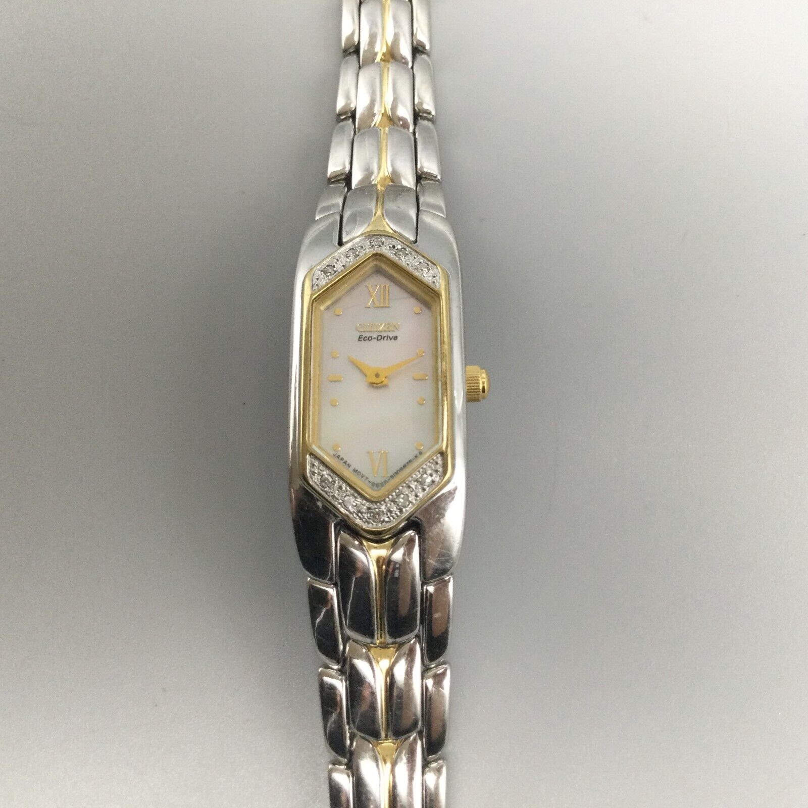 Citizen Eco-Drive Crystal Bezel Ladies Watch Two Tone G620-S005621 Currently selling for $395 in stores, this brand new Citizen  main image 2
