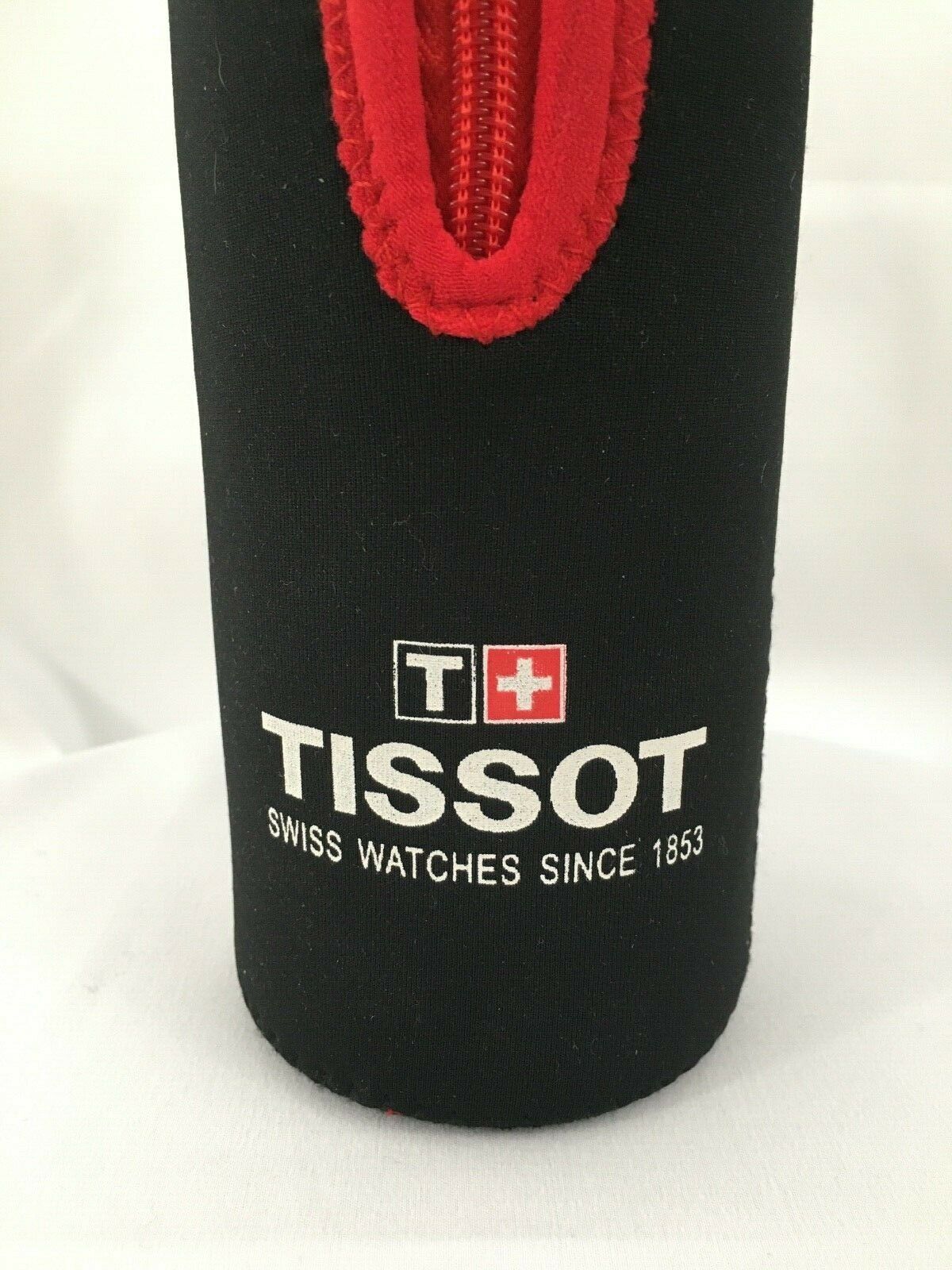 Tissot Water Bottle Red with Black Neoprene Insulated Cover NWOT