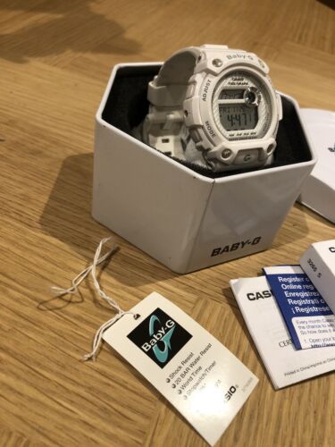 Casio Baby G Shock 3265 BLX 100 LCD Watch in White Metal Case Tin WatchCharts