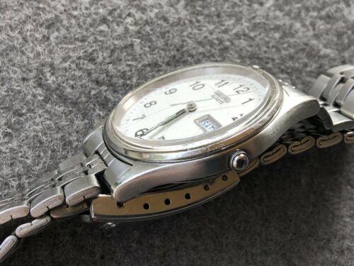 Seiko Quartz Vintage 7N43-8A39 Stainless Steel Military Style Dial