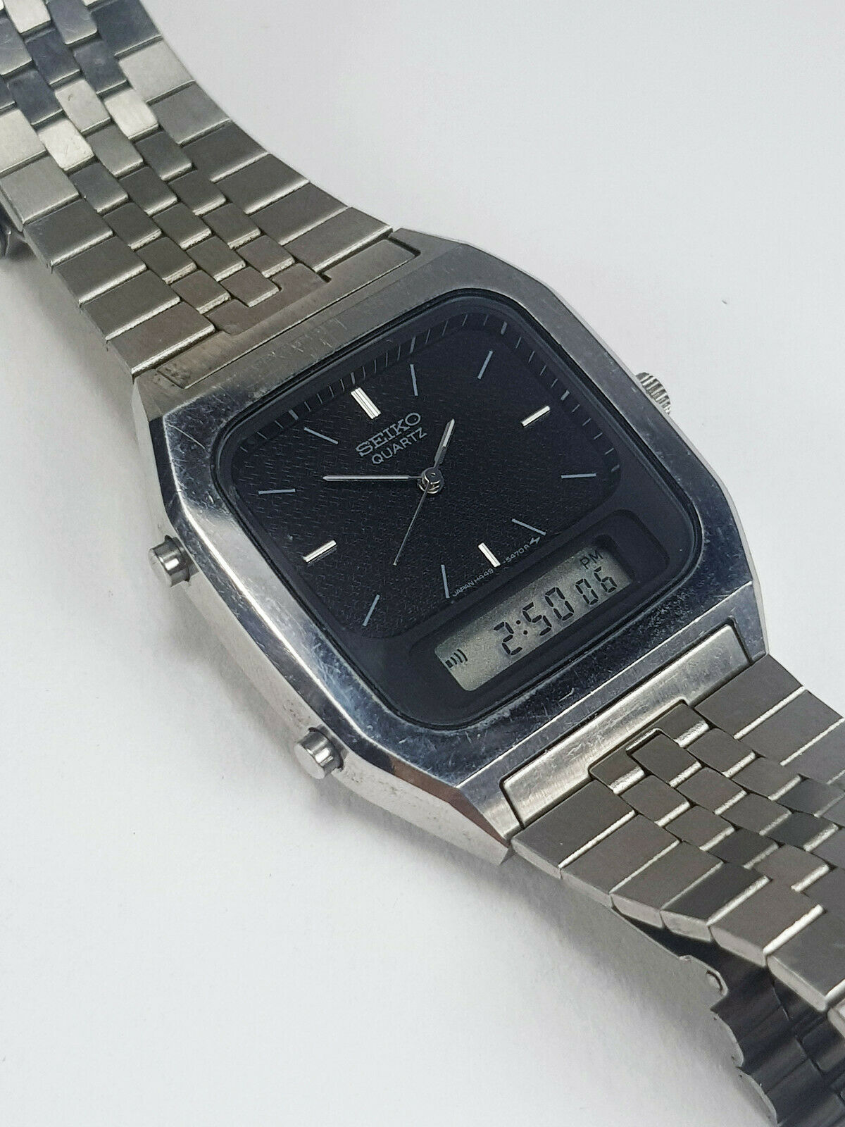 Seiko Silver Wave Ana-Digi H449-536A Japan Analog Digital