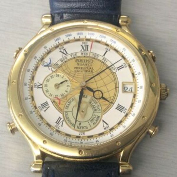 Vintage Seiko Age of Discovery Perpetual Calendar 6M13-0019-Very Hard to  Find! | WatchCharts