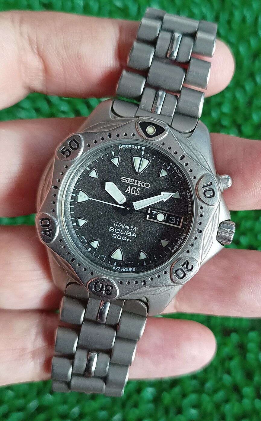 NICE&RARE SEIKO AGS TITANIUM KINETIC 5M23-7A31 STARFISH