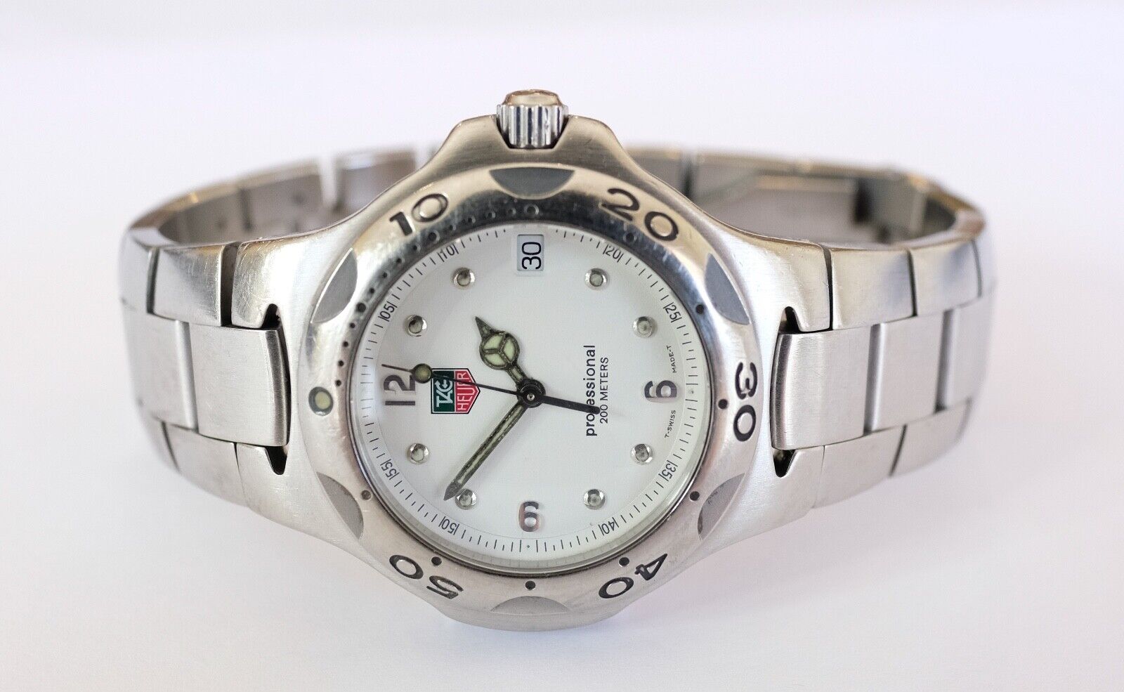 Tag Heuer WL1110 Kirium Mens Stainless Watch White Dial Used