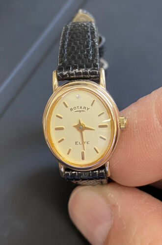 Rotary elite 9ct gold ladies watch hot sale