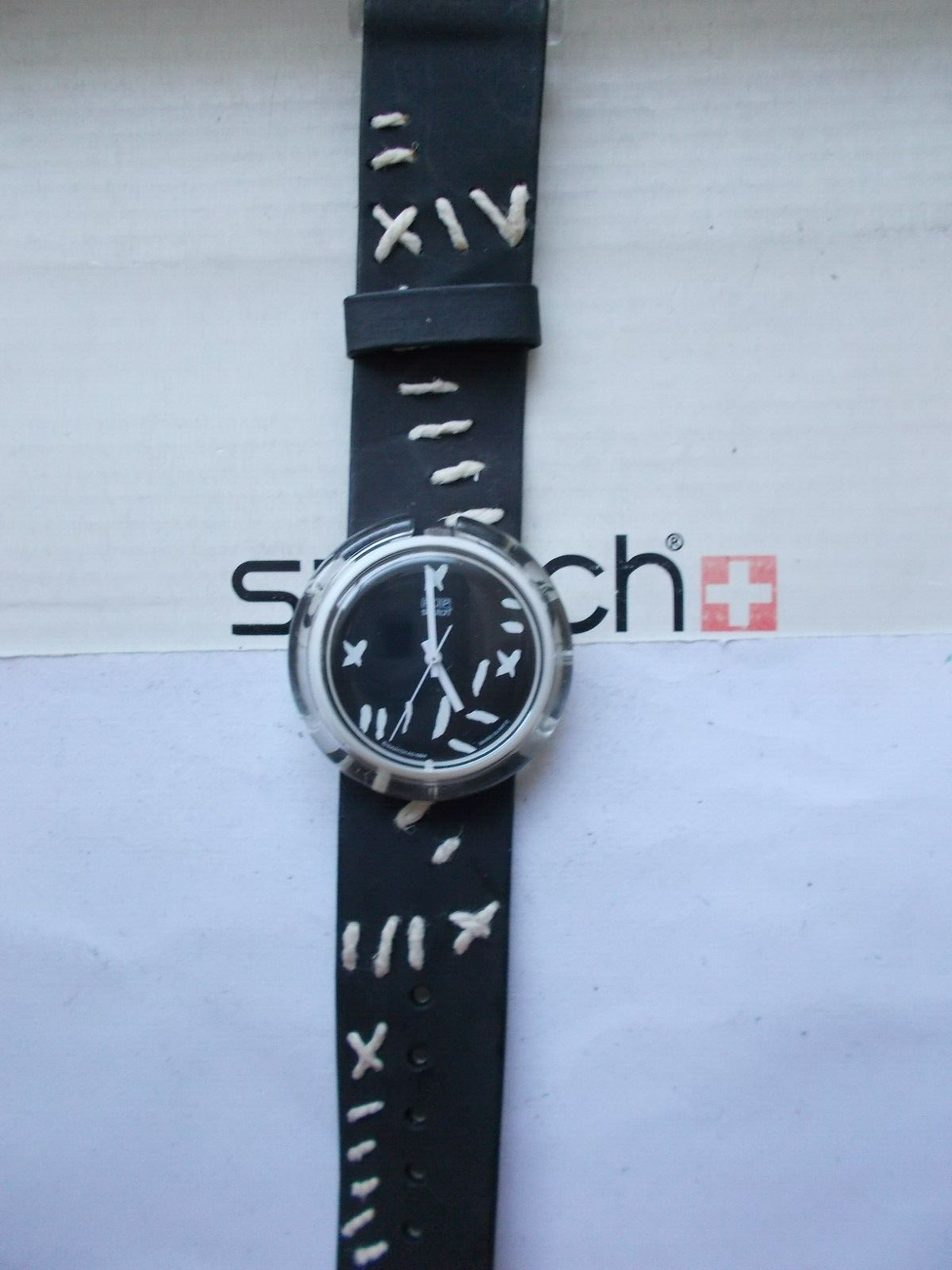 Swatch Watch - PMW100 - BLACK WIDOW Vintage 1995 Midi Pop Swatch BLACK WIDOW PMW100 - New in Box  main image 2