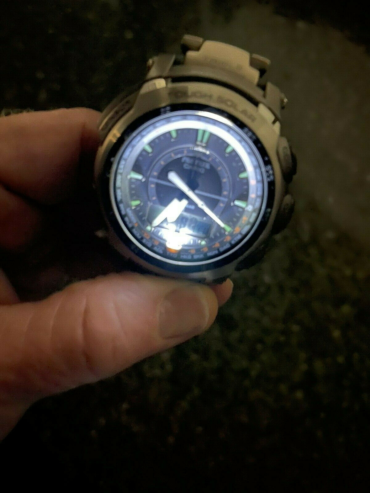 CASIO PROTREK TRIPLE SENSOR SOLAR/ATOMIC WATCH TITANIUM PRG-510T 