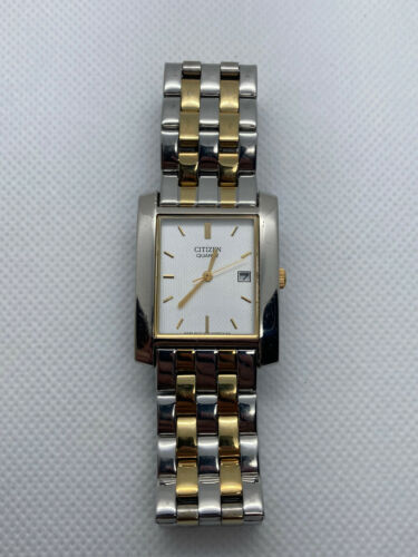 Mens Citizen 1012-S004489 Two Tone Square Watch New Battery Free