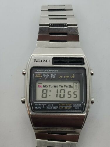 VINTAGE SEIKO A158-5040 DIGITAL WATCH new battery clean very loud