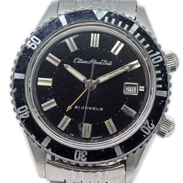 Citizen Alarm Vintage Date Parawater Divers Watch Ref ALDS 52902Y VINTAGE ANTIQUE Citizen Alarm