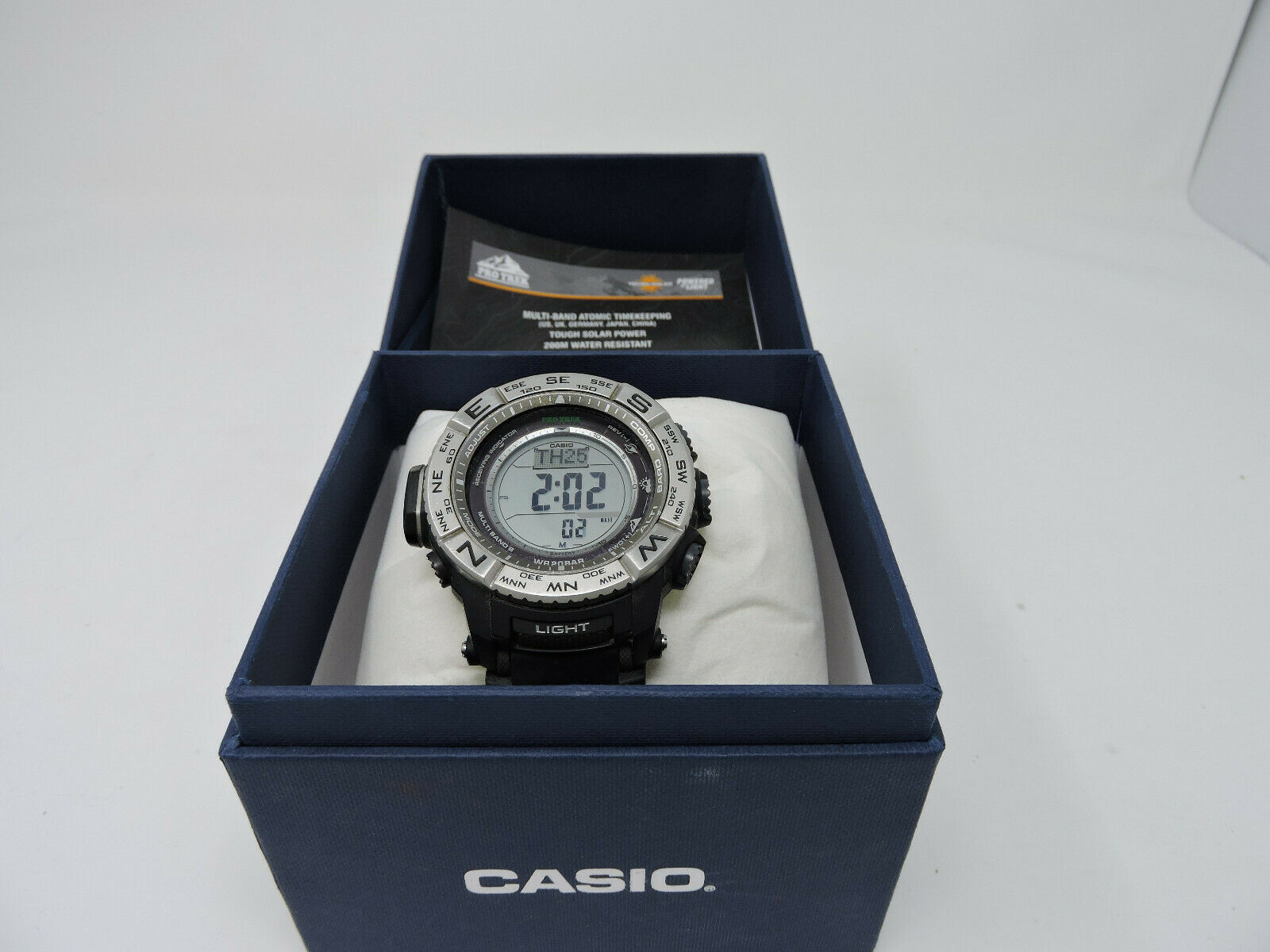 casio men's pro trek prw3500 solar powered atomic digital watch