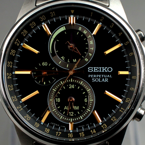 Near MINT Box Paper】 Seiko V198-0AC0 SBPJ007 Perpetual Solar