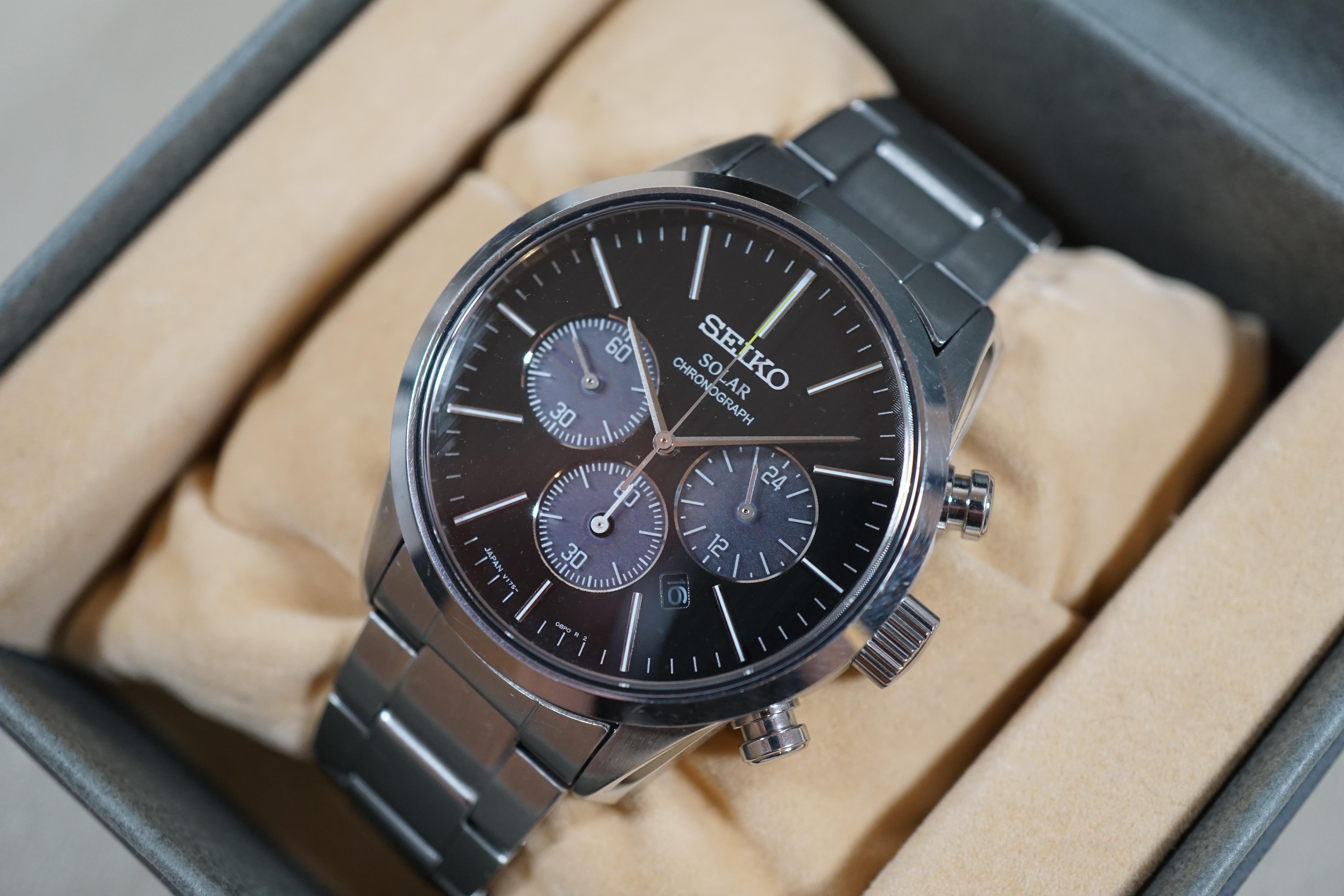 WTS] Seiko Spirit SBPY135 V175 Chronograph Black Tuxedo Dial Solar