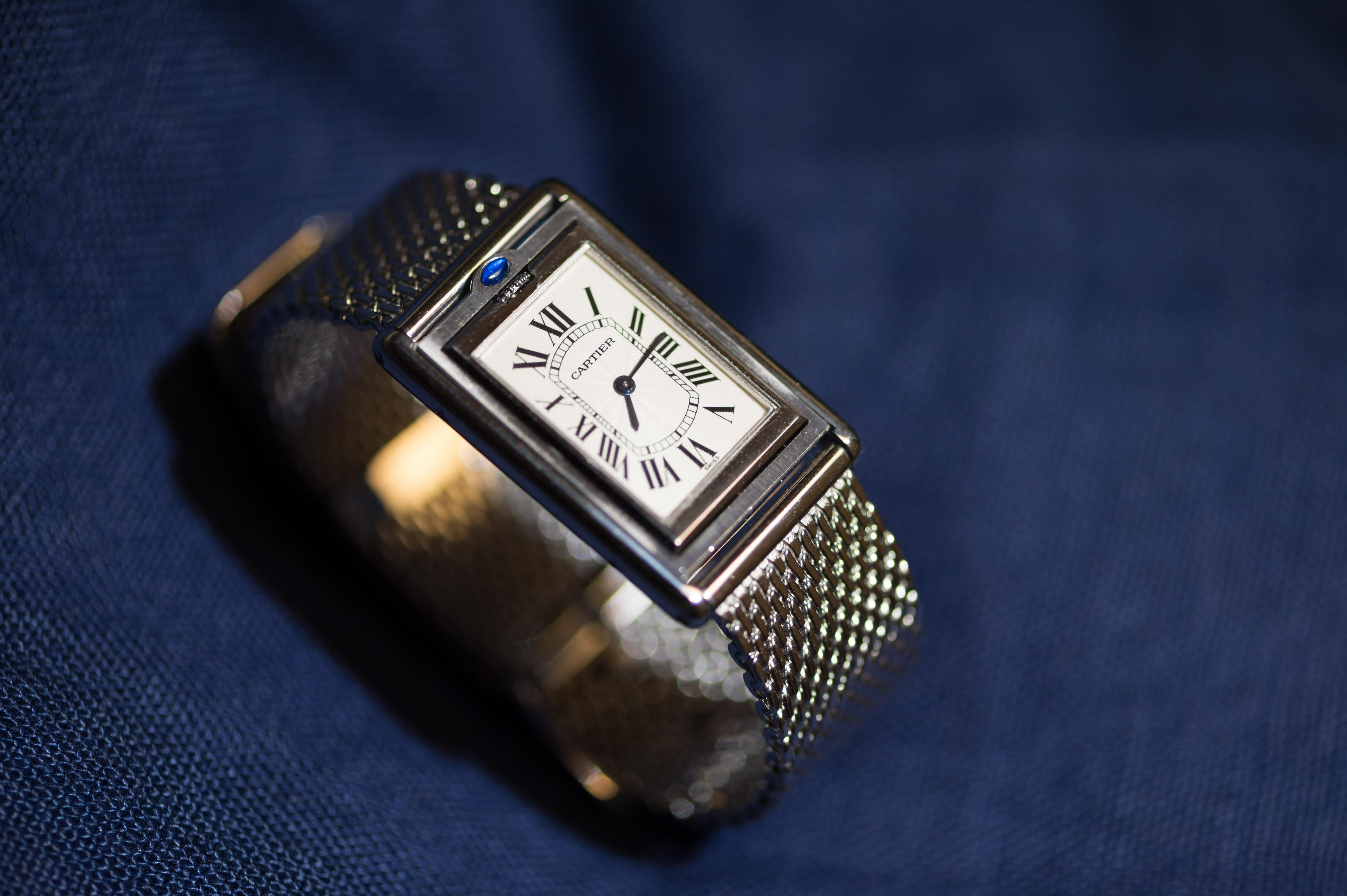 Cartier Tank Basculante Stainless Auth. Serviced 2 years Warranty