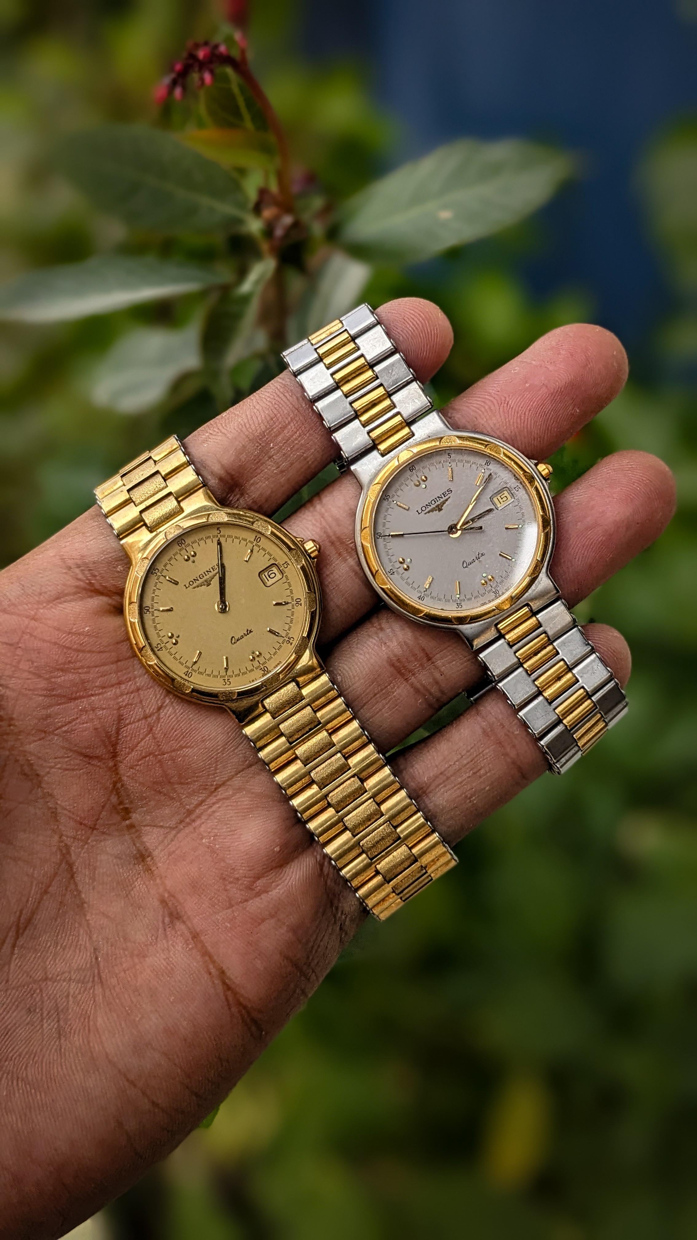 wts LONGINES CONQUESTS two tone and GOLD VINTAGE SWISS QUARTZ