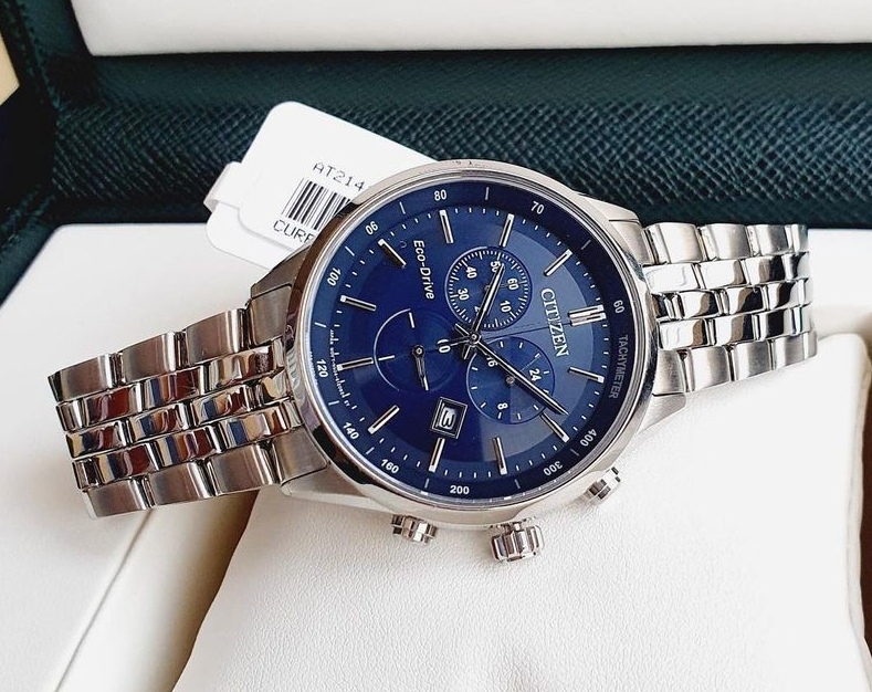Citizen Eco-Drive Chronograph Blue Date Display Sapphire Men's