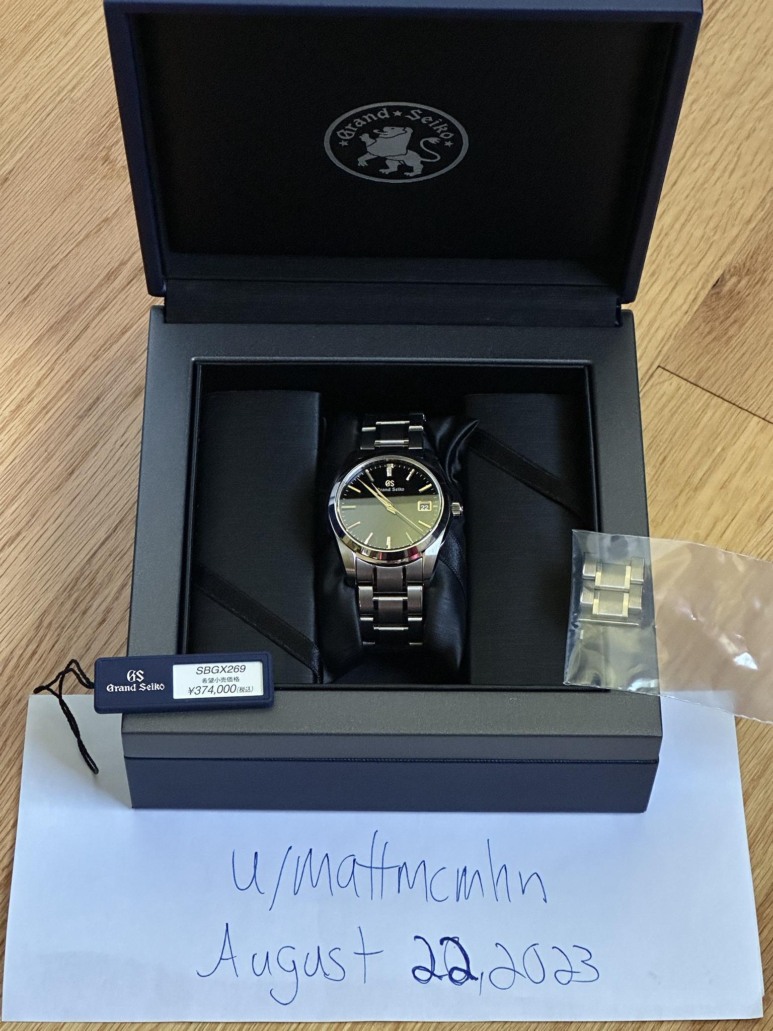 WTS] Grand Seiko SBGX269 - Full titanium watch, double boxed, 8